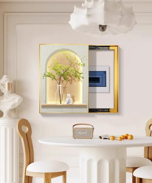 Крышка электросчетчика, внутренняя электрическая панель, скрытые ...