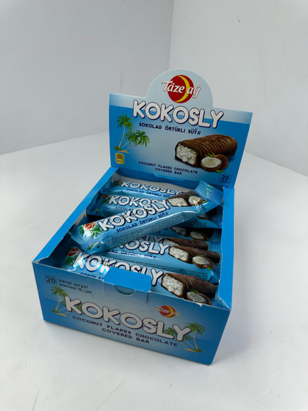 Шоколадный батончик Kokosly с кокосовой стружкой 20шт*40гр - купить с ...