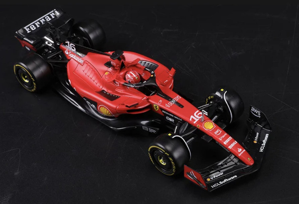 Modèle Réduit Ferrari F1 #16 Charles Leclerc 2023 échelle 1:24 Bburago Avec Casque - Rouge Vif