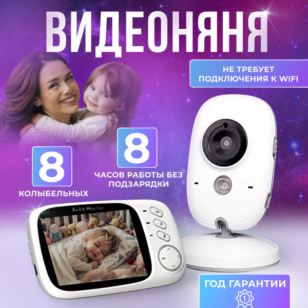 Беспроводная видеоняня с монитором. Радионяня с камерой и двусторонней ...