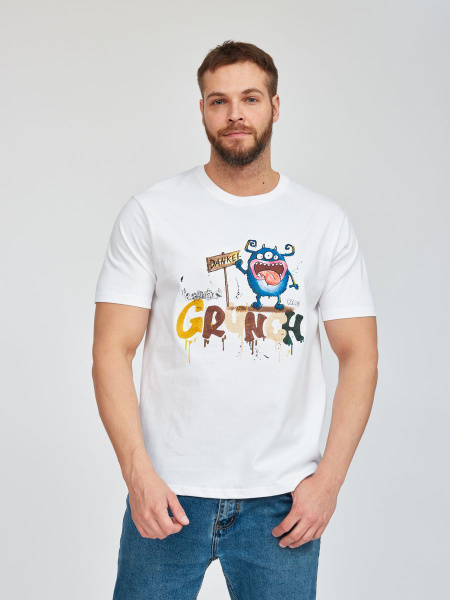 Футболка Qwentiny, размер 54, цвет белый, хлопок 100% - купить по ...