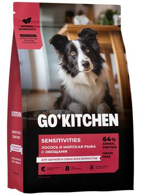 GO'KITCHEN Полнорационный беззерновой сухой корм для щенков и собак ...