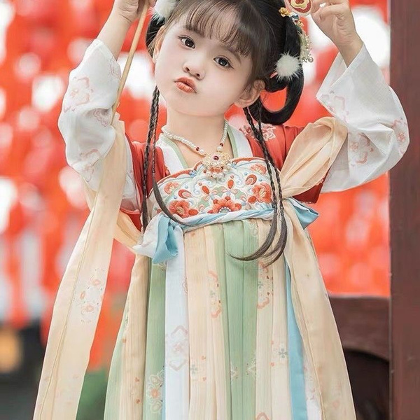 Hanfu 2024 новый костюм для маленькой девочки, костюм в китайском стиле ...