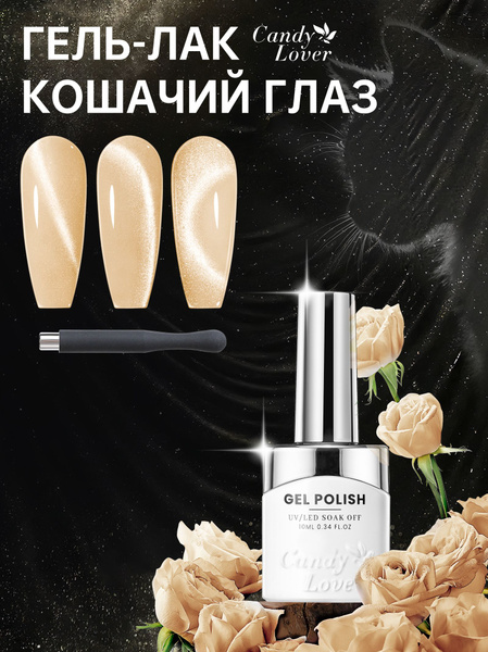 Candy Lover Светоотражающий гель-лак для ногтей кошачий глаз с магнитом ...