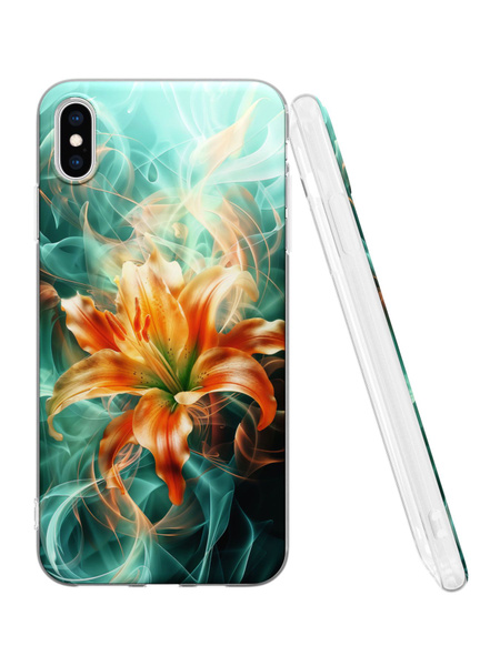 Силиконовый чехол Mcover для iPhone XS Max (Айфон Икс Эс Макс), Цветы v ...
