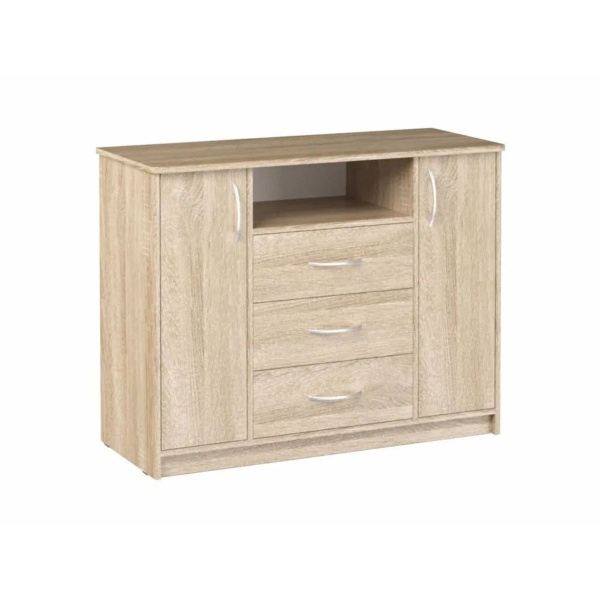 Комод ЭКО мебельная фабрика Комод_дуэт сонома, 107x45x85 см, 3 ящ ...