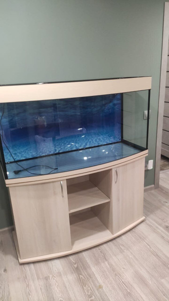 Аквариум 250 литров Панорамный AquariumBest с тумбой, Беленый дуб ...