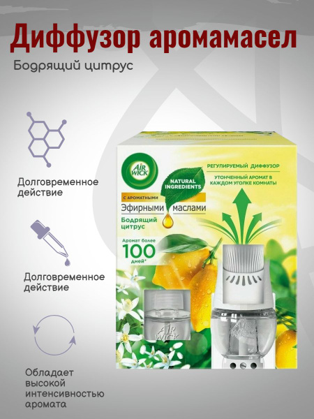 Диффузор аромамасел AirWick в комплекте со сменным флаконом Бодрящий ...