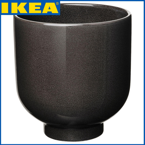 IKEA Горшок для цветов, антрацитовый, 15 см, 18 см х 17 см х 17 см, 1 ...