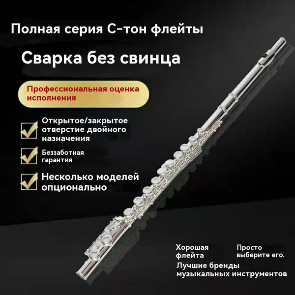 Флейта, стандарт для начинающих, посеребренная флейта 16 герметичных ...