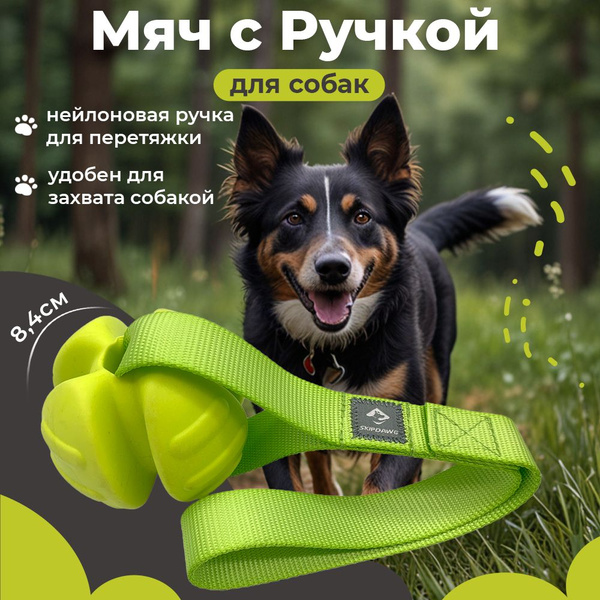 Мячик для собак с ручкой, зеленый - купить с доставкой по выгодным ...