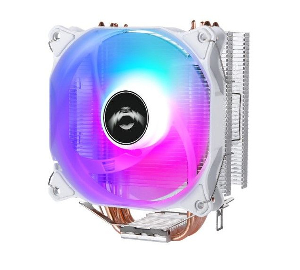 Кулер для процессора белый башенный 4PIN PWM RGB башенный (4 тепловые ...