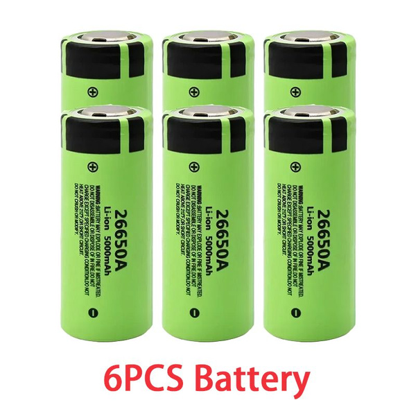 Батарейка 26650, Li-ion тип, 3,7 В, 6 шт - купить с доставкой по ...