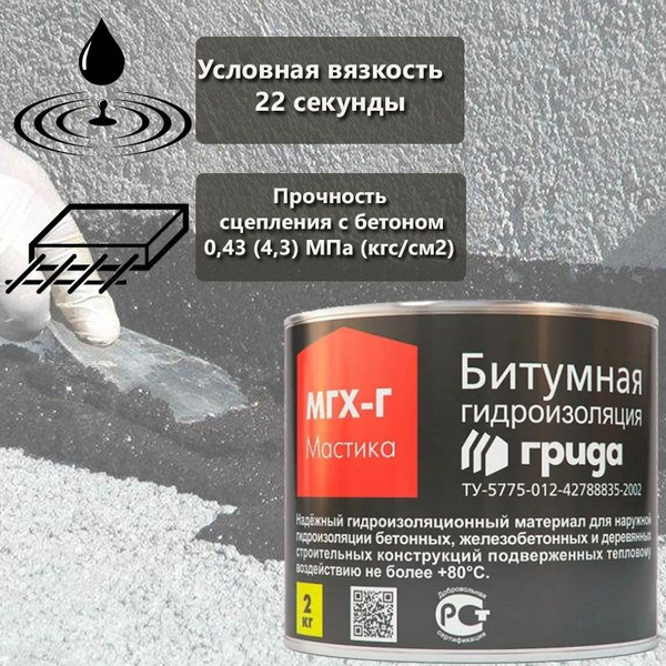 Мастика гидроизоляционная Грида 2 кг - купить по низким ценам в ...