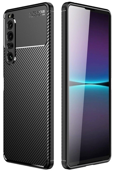 Чехол для Sony Xperia 1 IV (Sony Xperia 1-4) силиконовый под карбон ...