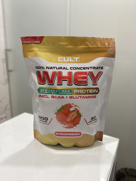 Протеин сывороточный Cult Whey Protein 80 - 900 грамм, клубника ...