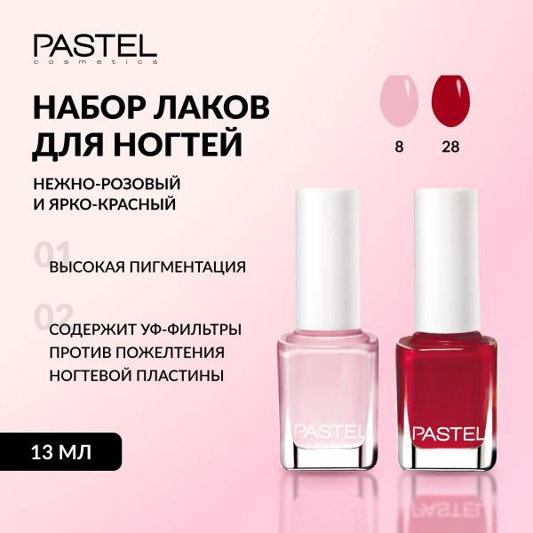 Лак для ногтей PASTEL обычный, быстросохнущий без лампы, стойкий, с ...