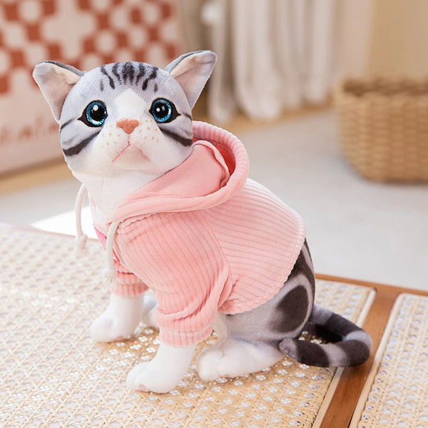 Мягкая игрушка кошка реалистичная в курточке с капюшоном - купить с ...