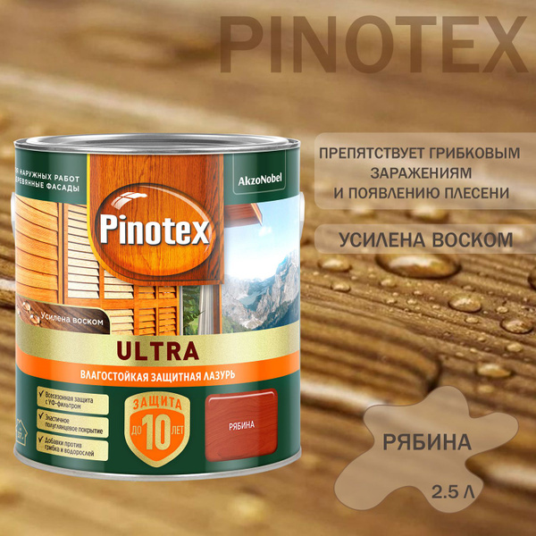 Пропитка декоративная для защиты древесины Pinotex Ultra AWB ...
