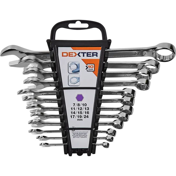 Набор ключей комбинированных Dexter COMB.12PCS SET 7-24 мм, 12 ...