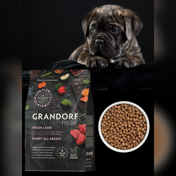 Grandorf Fresh корм для щенков всех пород свежее мясо ягнёнка с бататом ...