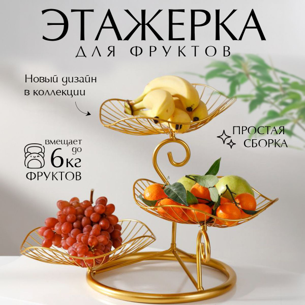 Conflate Фруктовница металлическая ярусная - купить с доставкой по ...