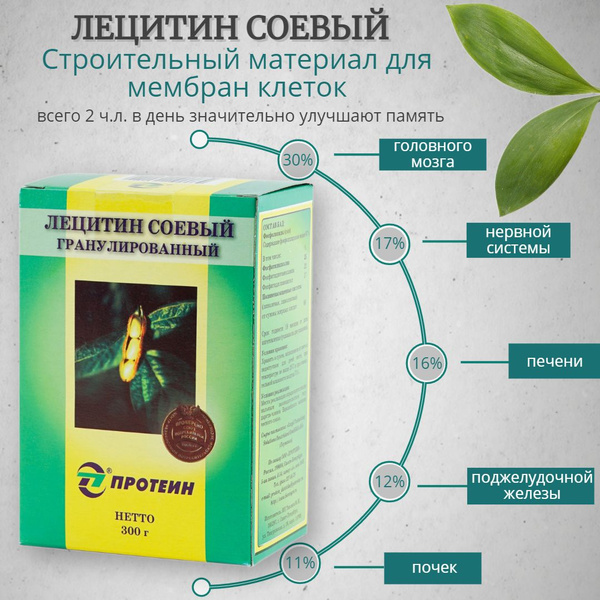 Лецитин соевый гранулированный фосфолипиды гранулы упаковка 300 гр ...
