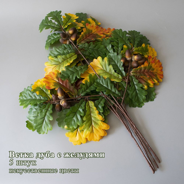 Ветка дуба с желудями, 5 штук / искусственные цветы - купить с ...