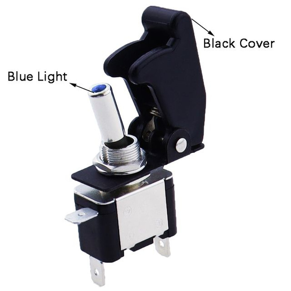 Тумблер со светодиодной подсветкой и защитной крышкой 2 положения 12В ...