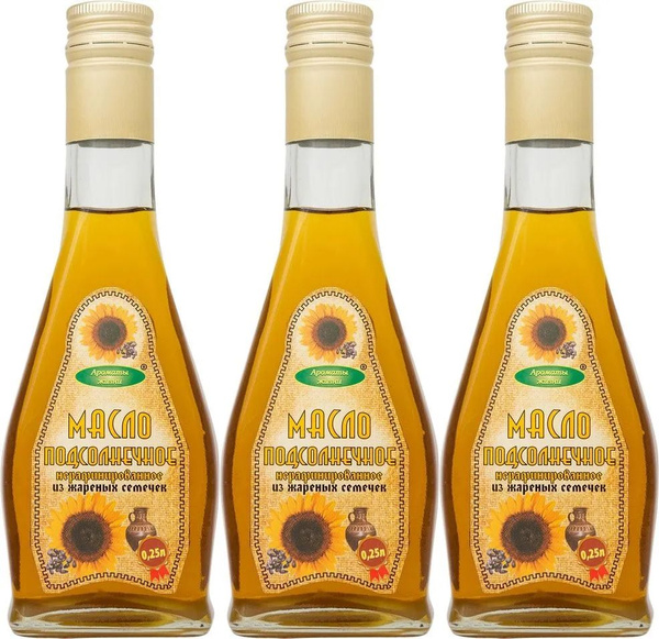 Масло подсолнечное Ароматы жизни нерафинированное из жареных семечек, 3 ...
