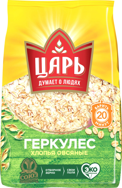 Хлопья овсяные ЦАРЬ Геркулес, 400г - купить с доставкой по выгодным ...