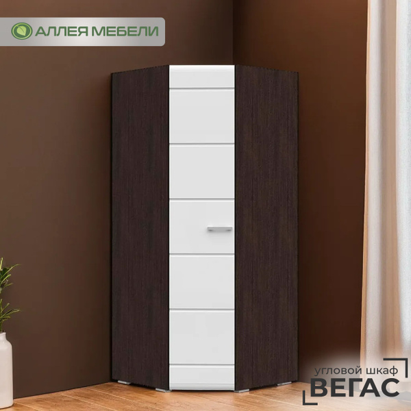 Шкаф распашной АЛЛЕЯ МЕБЕЛИ Шкаф угловой ВЕГАС, 85x85x200 см - купить ...