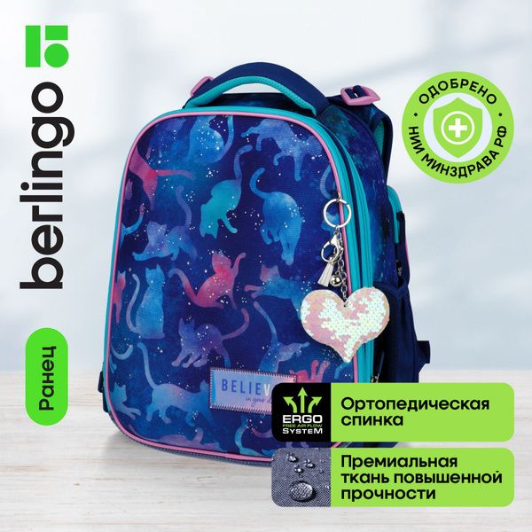 Ранец школьный для девочки Berlingo Expert "Galactic cats" с ...