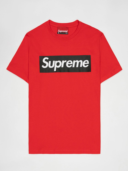 Футболка Supreme, размер 48, цвет красный, хлопок 100% - купить по ...