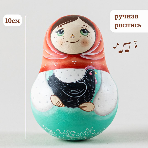 Неваляшка для малышей, игрушка детская деревянная музыкальная ...