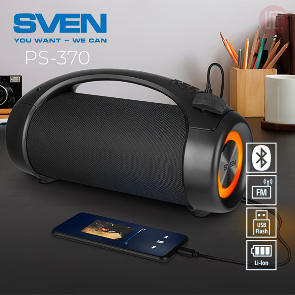 Беспроводная колонка Sven PS-370 - купить по доступным ценам в интернет ...