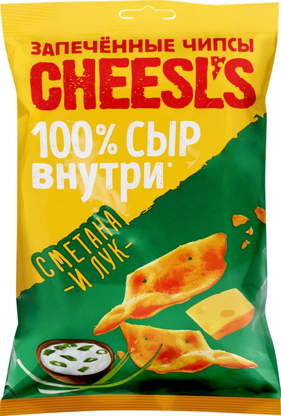 Чипсы пшенично-картофельные CHEESL S с сыром, со вкусом сметаны и лука ...