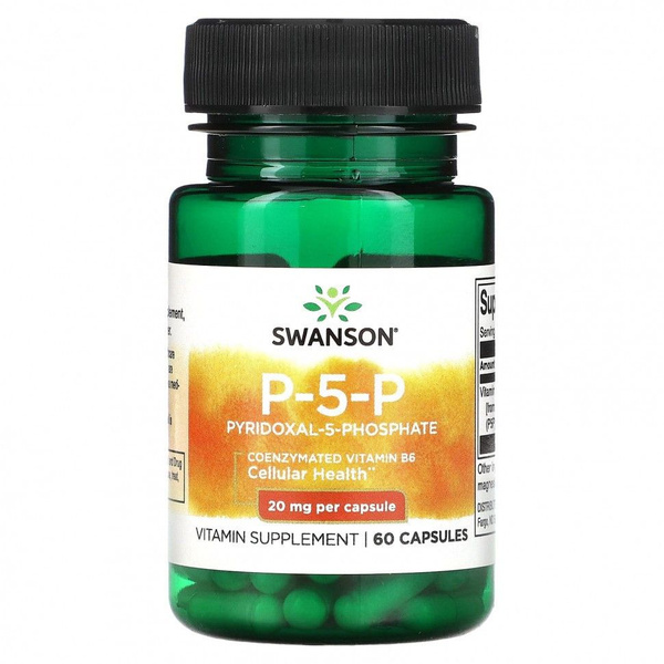 Swanson P-5-P Pyridoxal-5-Phosphate 20mg, Коэнзимированный Витамин В6 ...