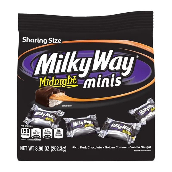 Шоколадные батончики Milky Way Midnight minis Милки Вэй Миднайт ...