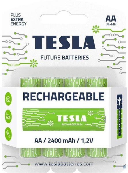 Аккумулятор TESLA Rechargeable+ (AA, 2400mAh, 4 шт.), 8594183392288 ...
