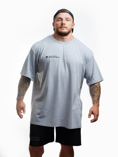Футболка MASTER OF GAINS, размер 56, цвет серый меланж, 95% хлопок 5% ...