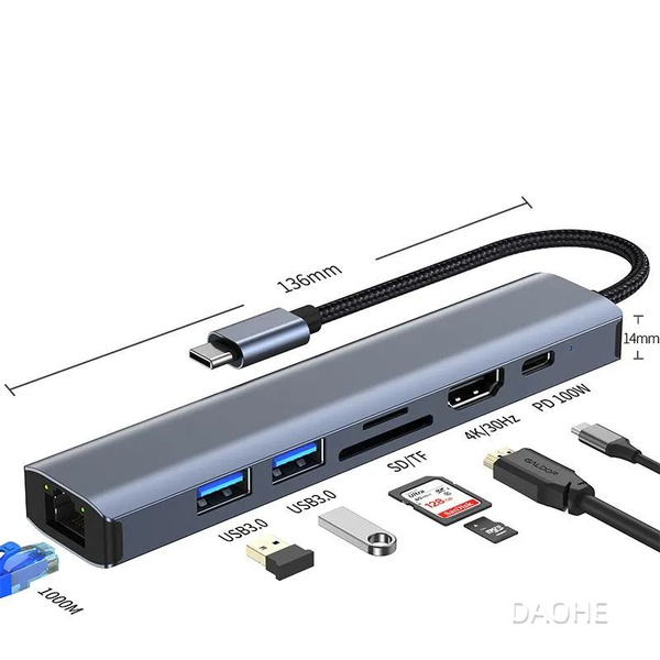 USB HUB 3.0 для ноутбука 7in1 / Type-C HDMI HUB для MacBook / USB ...