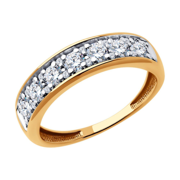 Золотое кольцо DIAMANT-ONLINE с фианитом 585 пробы купить на OZON по ...