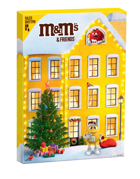 Адвент-календарь M&M's & Friends, шоколадный подарочный набор с пазлом ...