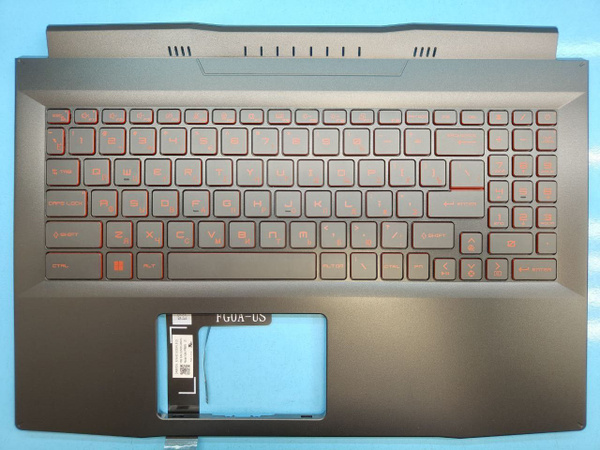 Топкейс с клавиатурой для ноутбука MSI Katana GF66 черная, с красной ...