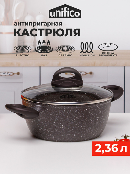 Кастрюля с крышкой для индукционной плиты 2.3 л. 20 см. Vigoroso ...