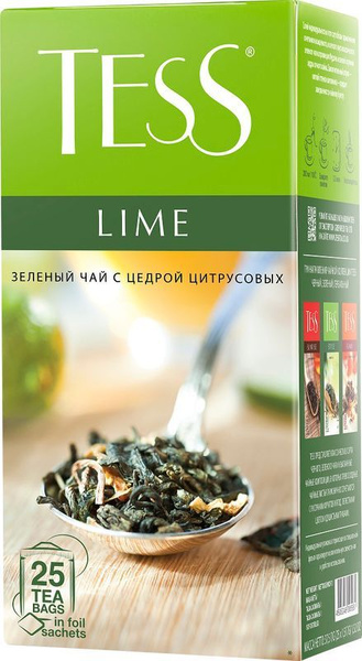 Чай Tess Лайм зеленый в пакетиках 25х1.5г купить на OZON по низкой цене ...
