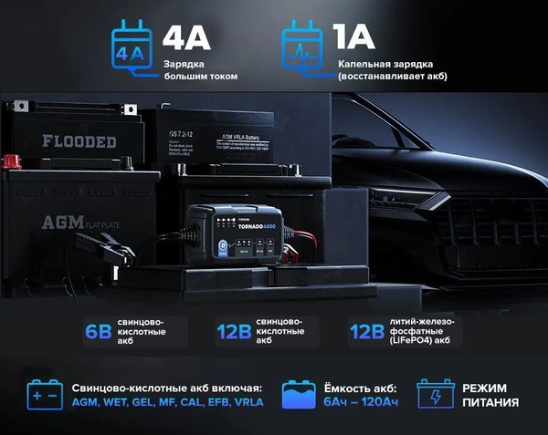 Зарядное устройство T4000 (Tornado 4000) 4A TOPDON купить на OZON по ...