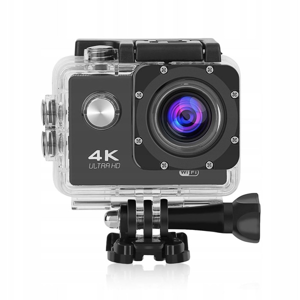 Экшн камера 4K водонепроницаемая, экшен камера с креплениями и защитным ...
