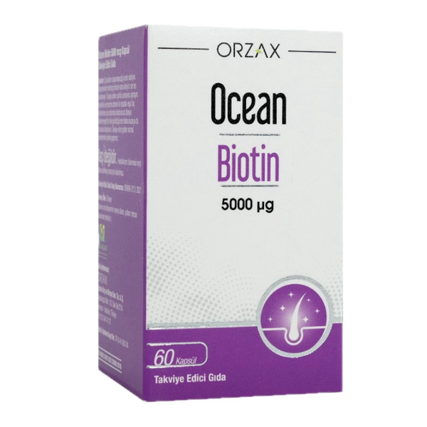 Биотин 5000 мкг, 60 капсул. ORZAX. Турция купить на OZON по низкой цене ...